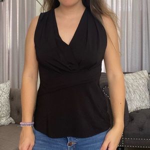 Banana Republic Black Sleeveless pleated Blouse